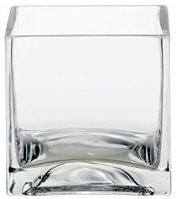 Floralcraft® 10cm Glass Cube Vase Flowers Vase Decorative Table Centerpiece for Floral Arrangements, Home Decor Wedding Party, Planter Terrarium Candle Holder