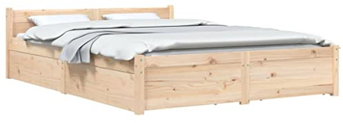 vidaXL Estructura de Cama con Cajones Somier Dormitorio Base Habitación Muebles Mobiliario Hogar Cuarto Descanso King Size 150x200 cm