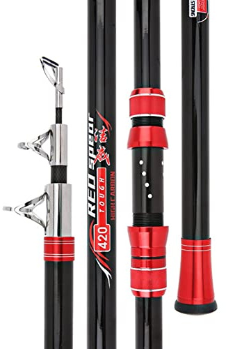 ZWWf 2.1M-4.5M Carbon Angelrute 30kg über Superhard 100M Long Distance Throwing Shot Rod Teleskop Sea Boat Hochwertige Angelausrüstung (Size : 3.9m)