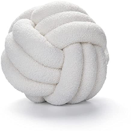 GYCS Knot Kopfkissen, Hand gewebt Knotenkissen, Knotenkissen Plüsch Kissen Weiche Geknotetes Kissen Knoten Ball Kissen Dekor Bett Zimmer,Beige,22cm