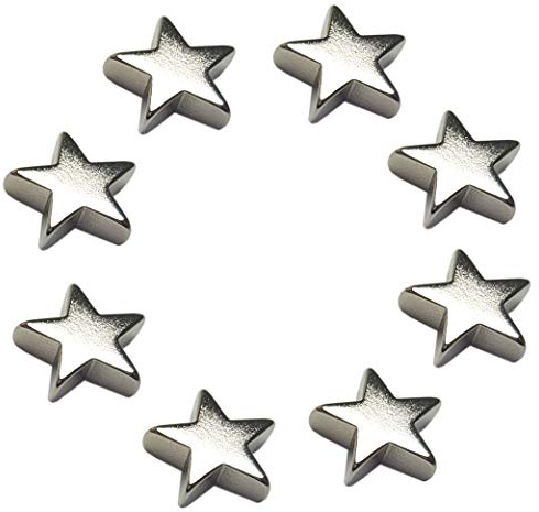 LeBigMag® | 8 sehr Starke N35 Neodym Magnetsterne | Ø13 mm 4 mm hoch | Magnete in Sternform aus extrastarkem NdFeB | für Pinnwand Kühlschrank Magnettafel (bedingt Glasmagnettafel)