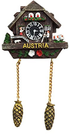Kühlschrankmagnet im Österreich-Uhr-Stil, Reise-Souvenir, 3D-Kühlschrankdekoration, Magnetaufkleber, handbemalt, Bastel-Kollektion