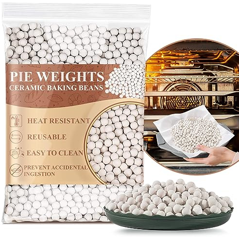 Sukh 0,5 kg Kuchengewichte zum Backen – Kuchen-Krustengewichte aus Keramik, Backbohnen für wiederverwendbare natürliche Keramik, Steingut, hausgemachte Küche, ein Muss für den Haushalt, rund