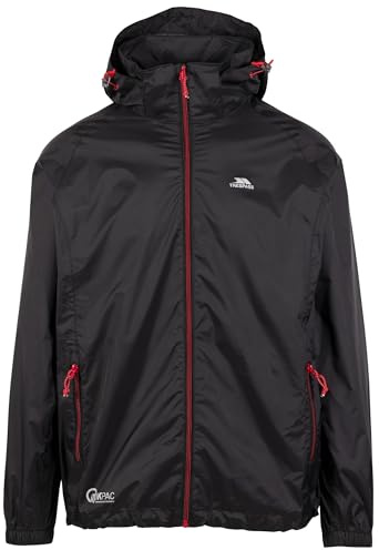 Trespass Waterproof Jacket Men Women Packaway Rain Coat With Hood, Light Rain Jacket Windbreaker, Raincoat In A Bag, Rain Coats For Men, Rain Coats for Women Qikpac X