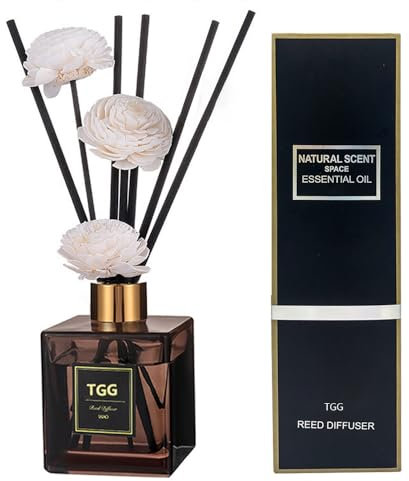Raumduft Diffuser Set - 6,7oz(200ml) Lavendel Jasmine Freesia Aromadiffusers mit 6 Duftstäbchen + 3 Blumen Rattans, (W Hotel)