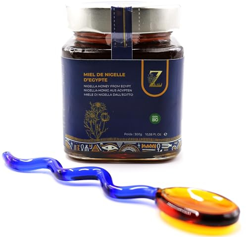 Zayti Miele di Nigella d'Egitto 300g un miele Raro e unico - 100% Naturale, Raccolto nella Regione del Delta del Nilo.