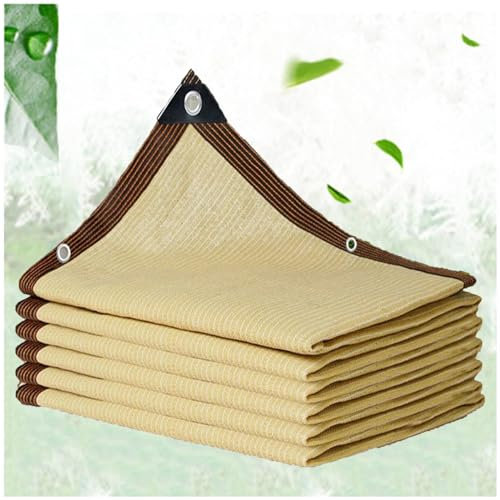 Schattennetz 2x3m 2x4m 3x4m 3x5m 4x5m 4x6m 5x6m, Sonnenschutznetz, Beige Sonnensegel, Schattiernetz Für Terrasse/Garten/Pflanzen, Uv-beständiges Schattentuch,Beige-8x12m/26.2 * 39.4ft