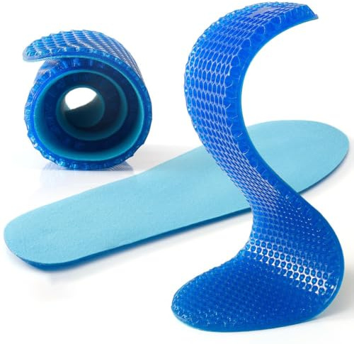 XINIFOOT Gel de silicona reutilizable, diseño de panal de abeja, longitud completa, antideslizante, plantilla deportiva cómoda, cojín de aire, amortiguador, almohadillas para zapatos para hombre