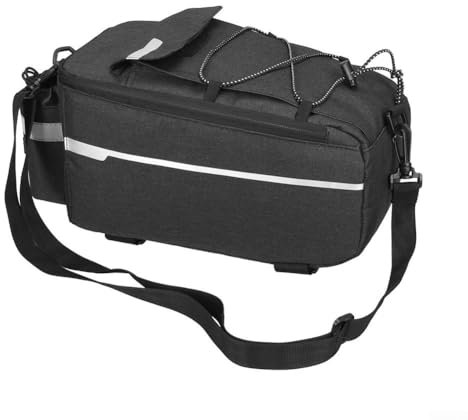 GLOBALHUT Fahrradkoffertaschen, Fahrradsattel, Heckgepäckträger, wasserdicht und isoliert, mit verstellbarem Schultergurt, Fahrradtasche (schwarz)