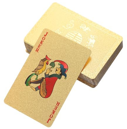 HONMEET Goldene Pokerkarten PVC Wasserfestes Kartenspiel Für Erwachsene Und Familien Party Spielkarten Deck Für Poker Bridge Texas Baccarat