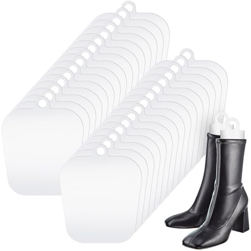 Domensi 30 Pieces/15 Pairs Boot Shaper Form Inserts Tall Boot Support Holders Bulk for Women Men to Keep Shape, Clear, 12 Inch