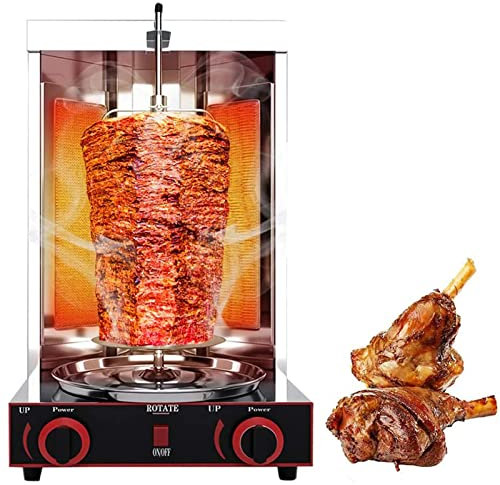 Machine à viande for barbecue, gril vertical for kebab, grils à gaz en acier inoxydable, four à rôtisserie domestique, machine à brochettes for kebab for cuisine avec interrupteur de réglage de la tem