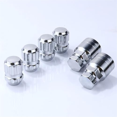 WTIXCRQ Radbolzen Radschraube Auto-Radschrauben, Muttern, Stehbolzen, 4 Muttern + 2 Adapter, Felgenmuttern, Verriegelungsbolzen, Ersatzteile M12 X 1,25, M12 X 1,5(M12x1.25)
