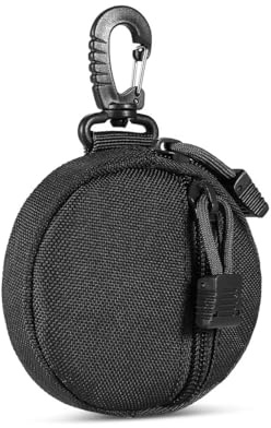 Coin Purse Round Coin BagHanging with Hook Coin Bag Purse Pocket Portable Outdoor Sports Wallet Purse Riding Military Bag Pocket Small Round Bag Tactical Key Men Boys Gift