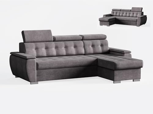 Robin Inspire Divano Angolare Convertibile Divano Letto Universale Sinistra O Destra A Forma Di L Con Spazio Di Archiviazione In Tessuto Easy Clean 240 x 165 x 87 cm Grafite Tosaro