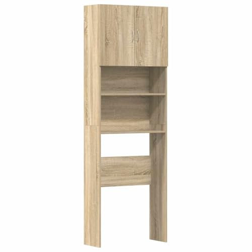 vidaXL Mobile Lavatrice Rovere Sonoma 64x24x190 cm in Truciolato, mobiletto per lavatrice, armadio lavanderia, mobiletto per il bagno