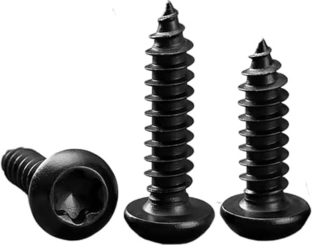 M3 x 14 mm Torx Round Head Wood Screws Black Xylan Coated Self-Tapping Screws Made of Carbon Steel for Wood Full Thread Woodworking Attachment (100S Piece)