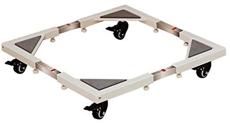 ABNNHK Waschmaschinensockel, mobiler Roller mit 4 Feststellrädern – Verstellbarer Möbel-Waschmaschinenständer, Kühlschranksockel, Umzugswagen (Farbe: Weiß)