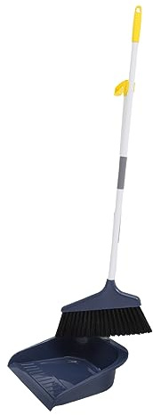 BESTYASH Kit de Balai Pelle à Poussière en Plastique et Métal, Manche Long Ergonomique, Poils Doux pour Nettoyage Maison sur Bois et Ciment