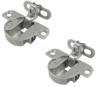 LIKERAINY 97 Grados Bisagras Compactas Ocultas Bisagra para Muebles Armario Puerta Zinc Fundido a Presión Niquelado Paquete de 2 Piezas