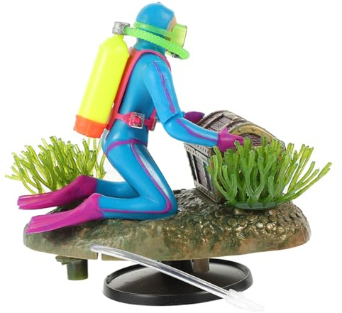 FUNOMOCYA Décor de Plongeur Flottant pour Aquarium Ornement Aquatique Statue de de Trésor Animée Décoration de Paysage pour Poissons Installation Facile Couleur Aléatoire Couleur Aléatoire
