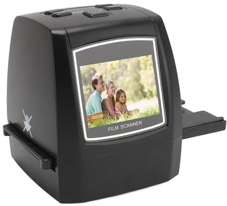 Generic Film and Slide Scanner, 100‑240V 128MB Memory 22MP Interpolation Film Photo Converter Digital JPEG Format for 135 126KPK 110 Super8 (UK Plug)