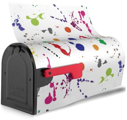 Abstract Paint Splashes Print Reusable Mailbox Cover Waterproof Mailbox Decor Magnetic Sun Protection Unique