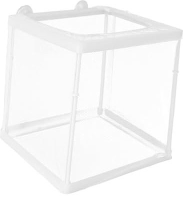 VICASKY Breathable Mesh Fish Breeding Box Fish Incubator for Aquarium Separation Tank Hatchery Egg Crate Aquarium Separator Tank White