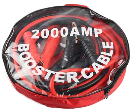 Duvcoywae Pinzas De Arranque Portátiles para Batería De Coche,2000A Portátil Y Resistente - Cables De Arranque para Automóvil,para Moto Cuatrimoto Coche Cortacésped Remolque Vehículos Recreativos De