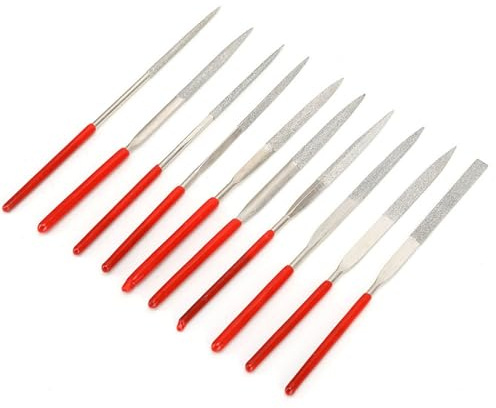 Cocoarm Set di Lime Rivestite di Precisione da 10 Pezzi, Utensili in Acciaio Al Carbonio per Molatura, Lucidatura, Incisione, Ideali per la Creazione di Gioielli e Artigianato