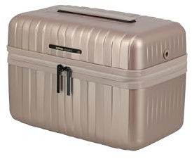 travelite Beautycase Barbara Novelty, 37x27x22 cm, 19 L, 1,2 kg, Stabiler Kosmetikkoffer Hartschale mit Organizer, Schultergurt & Trolley-Aufsteckfunktion