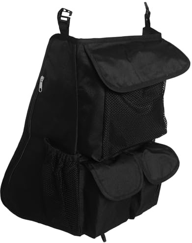 ibasenice Bolsa Organizadora para Cochecito Negro con 7 Bolsillos, Gran Capacidad de Almacenamiento para Pañales y Biberones, Bolsa Colgante Multifuncional para Artículos Esenciales de