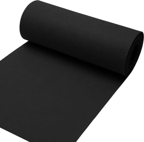 Filzstoff Meterware, 40X250CM Filz Meterware 3 mm Dick, Filzrolle Blau, Filzmatte Polyester, Filzmatten zum Zuschneiden für DIY Basteln Nähen Stickfilz Schutz Katze Dekorationfilz (Schwarz)