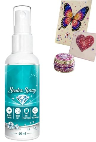 Strasstenmålning spray tätning 60 ml snabbtorkande | Strasstenförseglingsspray för hantverk, duk, underlägg, gratulationskort och vuxna