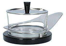 Giannini Glossy Formaggiera Legno massello laccato nero e Vetro Made In Italy