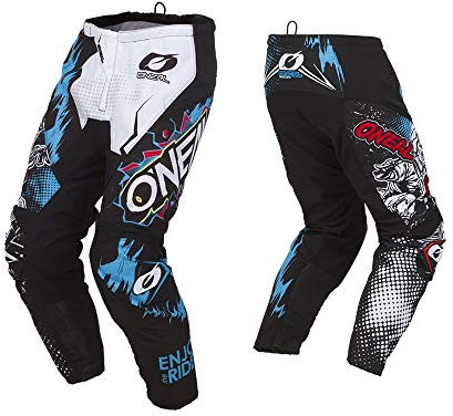 O'NEAL | Pantaloni Motocross | Bambini | MX | libertà di Movimento, Completamente Foderato, Imbottitura in Gomma per Una Maggiore Protezione | Element Youth Pants Villain | Bianco | Taglia 28