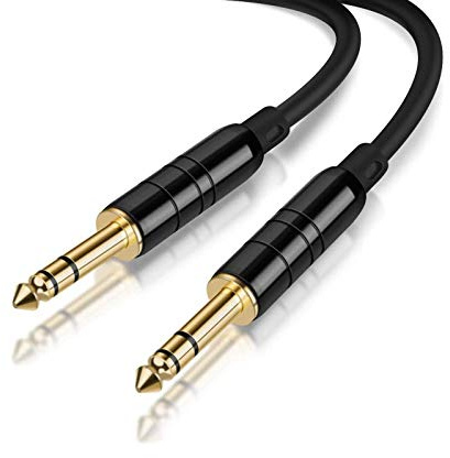 CableCreation 1/4’’ TRS Cable, [2-Pack 10M / 33FT] 1/4 Inch to 1/4 Inch 6.35mm Balanced Stereo Audio Cable for Studio Monitors,Mixer,Yamaha Speaker/Receiver,Black | Pro Grade Quarter inch 1/4'' TRS Male to Male Audio Cable for Bass,Keyboard,AMP,Speaker,Mixer,Studio,Speaker/Receiver,6~50ft