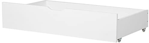 Beliani Bettschublade auf Rollen 2er Set Kiefernholz weiß 97 x 58 cm Rumilly