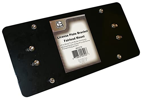 Bulldog Winch 20278- License Plate Bracket Fairlead Mount Black Truck and Jeep