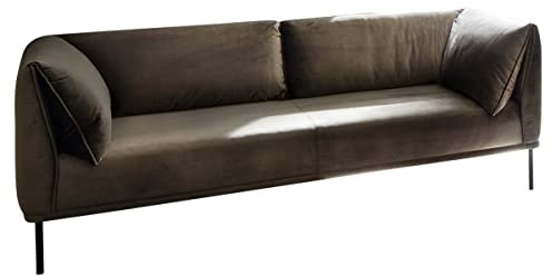 KAWOLA Megasofa 3-Sitzer Sofa Carry, Stoffsofa in Oliv-Grün, Modernes Wohnlandschaft Relaxsofa 226x76x89cm B/H/T, Industrie-Look Metallfüße, Couch Groß