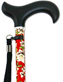 KMINA PRO - Gehstock Damen Blumen, Elegant, Aluminium Höhenverstellbar, Herren Verstellbar, Rot erweiterbar