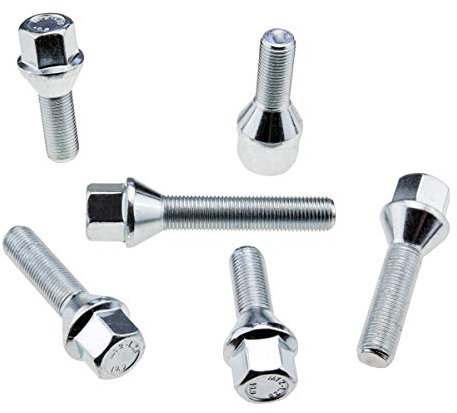 C CARBONADO Lot de 20 Boulons de Roue M12x1,2 26mm Clé 17 mm Siège Conique pour Jantes Aluminium et Acier