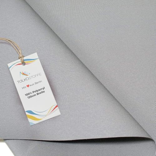 TOLKO Markisenstoffe Meterware UV beständig | Premium Markisenstoff Wasserdicht 180cm breit Wetterfest kein Ausbleichen | mit UV-Schutz Sonnenschutz Sonnensegel Garten Balkon Terrasse (Grau Bicolor)