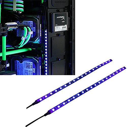 Ubanner PC LED Barra luminosa flessibile Illuminazione per computer viola Kit custodia per computer (30cm, 18 LED, serie S) (UV)