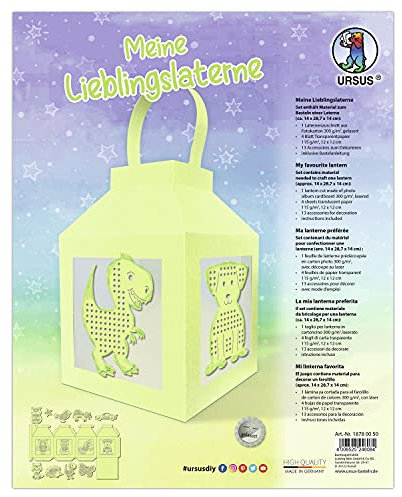 Ursus 18780050 - Laternen-Bastelset Meine Lieblingslaterne Apfelgrün, Komplett-Set zum Selber-Basteln einer Laterne, inkl. Anleitung, ideal für Sankt Martin, Lampion-Umzug oder als herbstliche Deko