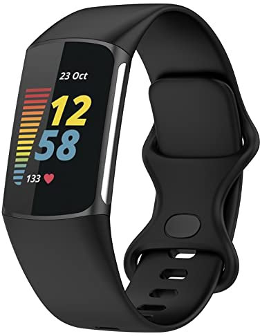 TopPerfekt Bracelets compatibles avec Fitbit Charge 6 (noir, taille S)
