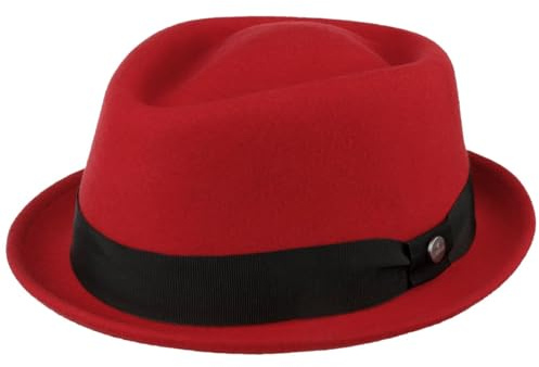 LIERYS Classic Porkpie Wollfilzhut Damen Herren Made in Italy Wasserabweisend Packable Musikerhut Sommer Winter
