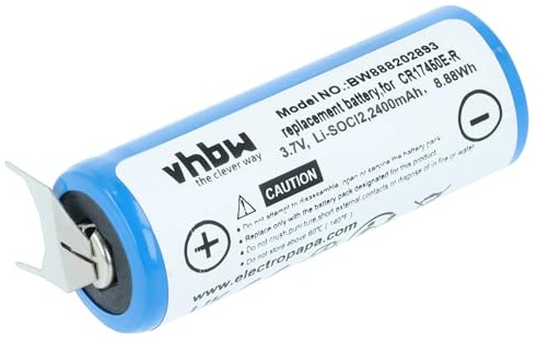vhbw Batterie Ersatz für CR17450E-R (3V, Li-Ion) für Diverse Geräte | 3er Print Lötfahnen