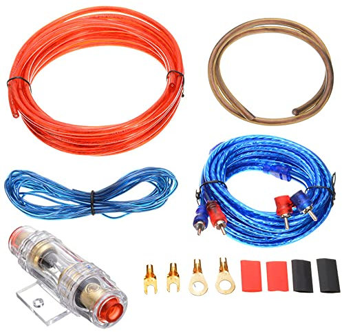 Foreverup Kit de Câbles Installation Amplificateur, 1500W 10GA Câble Alimentation Ampli Voiture, Câble de Caisson de Basses de Voiture, pour Les Amplificateurs de Puissance Audio de Voiture