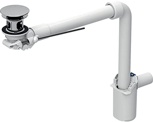 Geberit Clou Waschtischüberlauf mit Siphon, Hebel und Stopfen Chrom